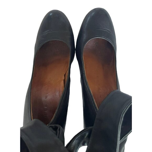 Chie Mihara Women's Sz 37 Black Leather Wrap Ankle Strap  Heels 6.5 - Picture 3 of 12